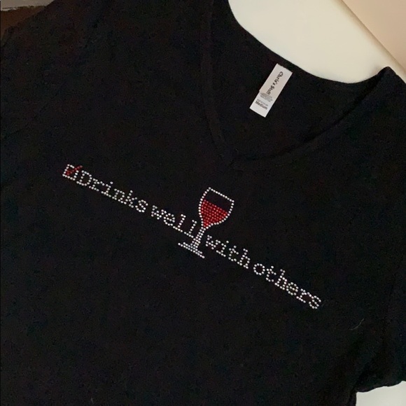 Drinks Well With Others - Wine Tee, Medium - Picture 2 of 2